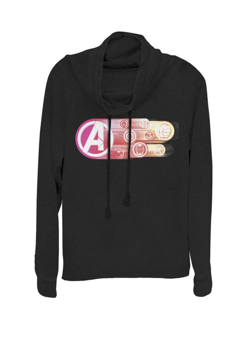 Avengers Endgame Team Symbols Avenger Color Fade Cowl Neck Pullover