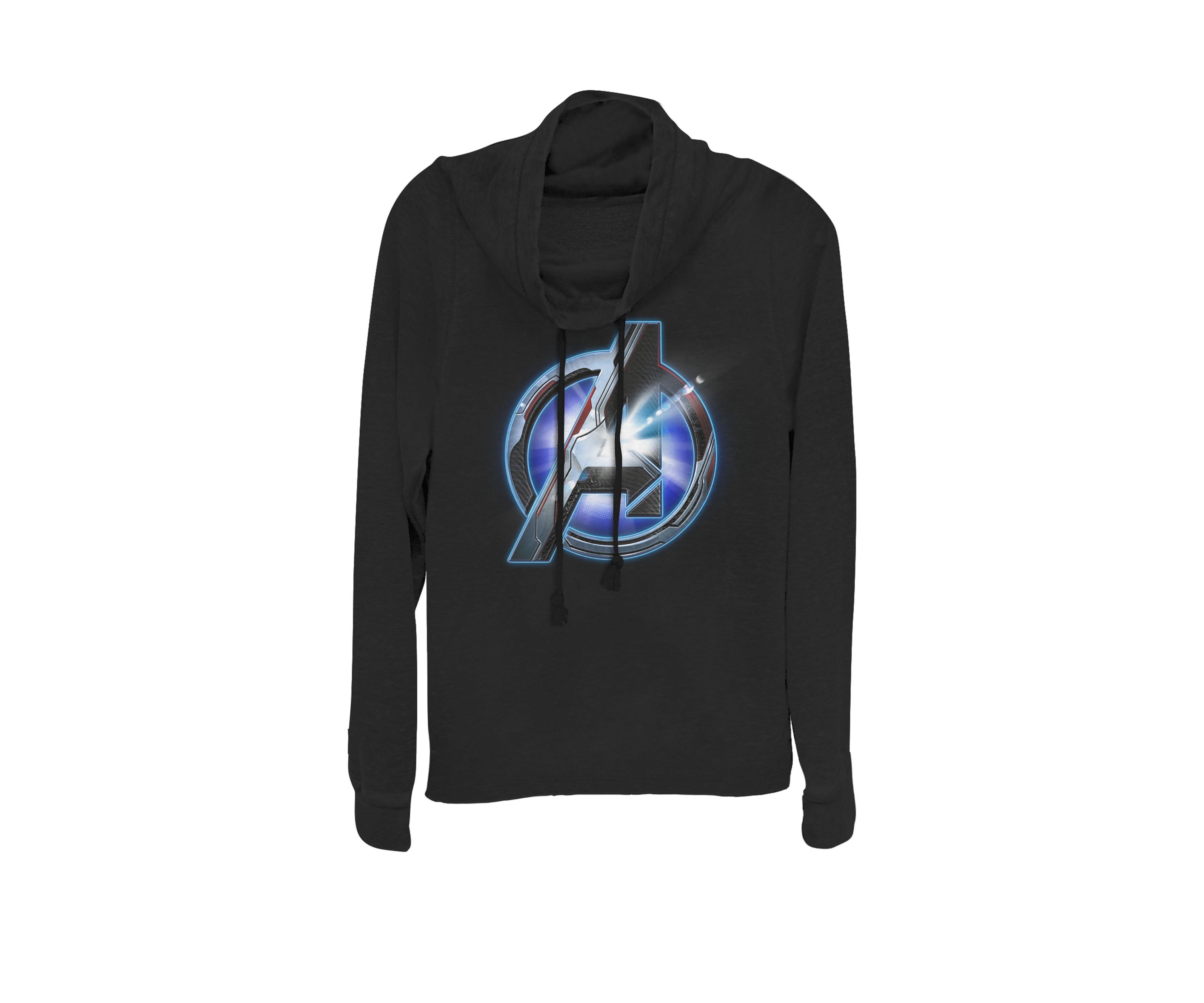 Avengers Endgame Avenger Tech Logo Shine Cowl Neck Pullover