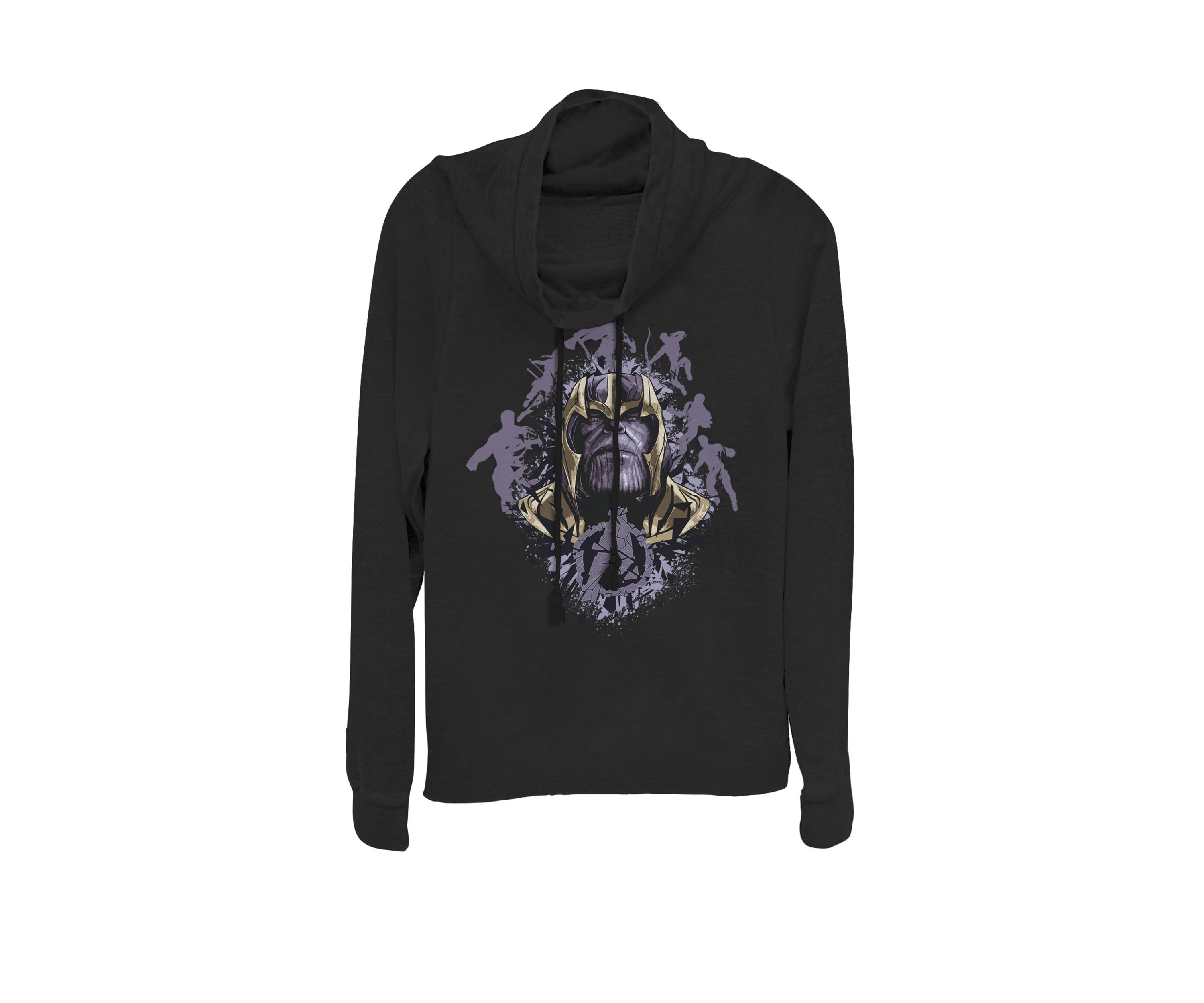 Avengers Endgame Shatter Logo Hero Silhouettes Cowl Neck Pullover
