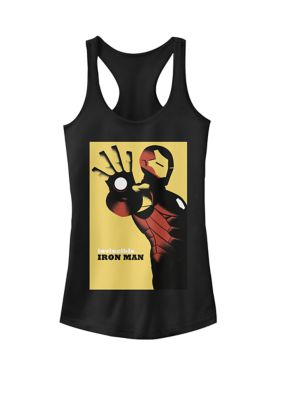 Marvel Women's Invincible Iron Man Poster Racerback Graphic Tank Top, Black, XXL