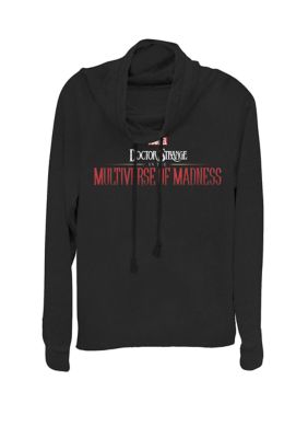 Marvel Women's Doctor Strange Multiverse Of Madness Logo Cowl Neck Pullover, Black, XSmall