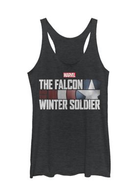 Marvel Women's Juniors' Falcon & WS Tank Top, Black, Small