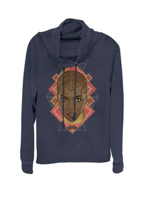 Marvel Women's Black Panther Movie Okoye Prism Face Cowl Neck Pullover