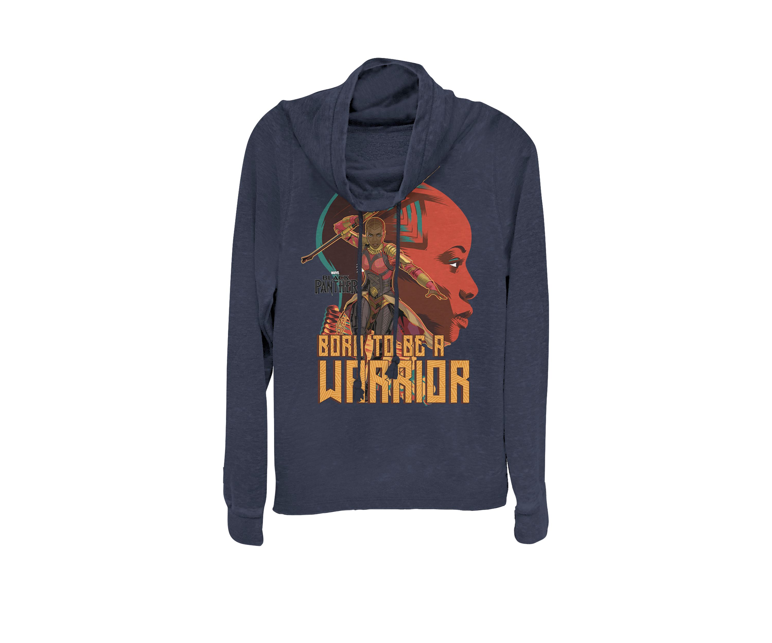 Black Panther Movie Okoye Profile Cowl Neck Graphic Pullover
