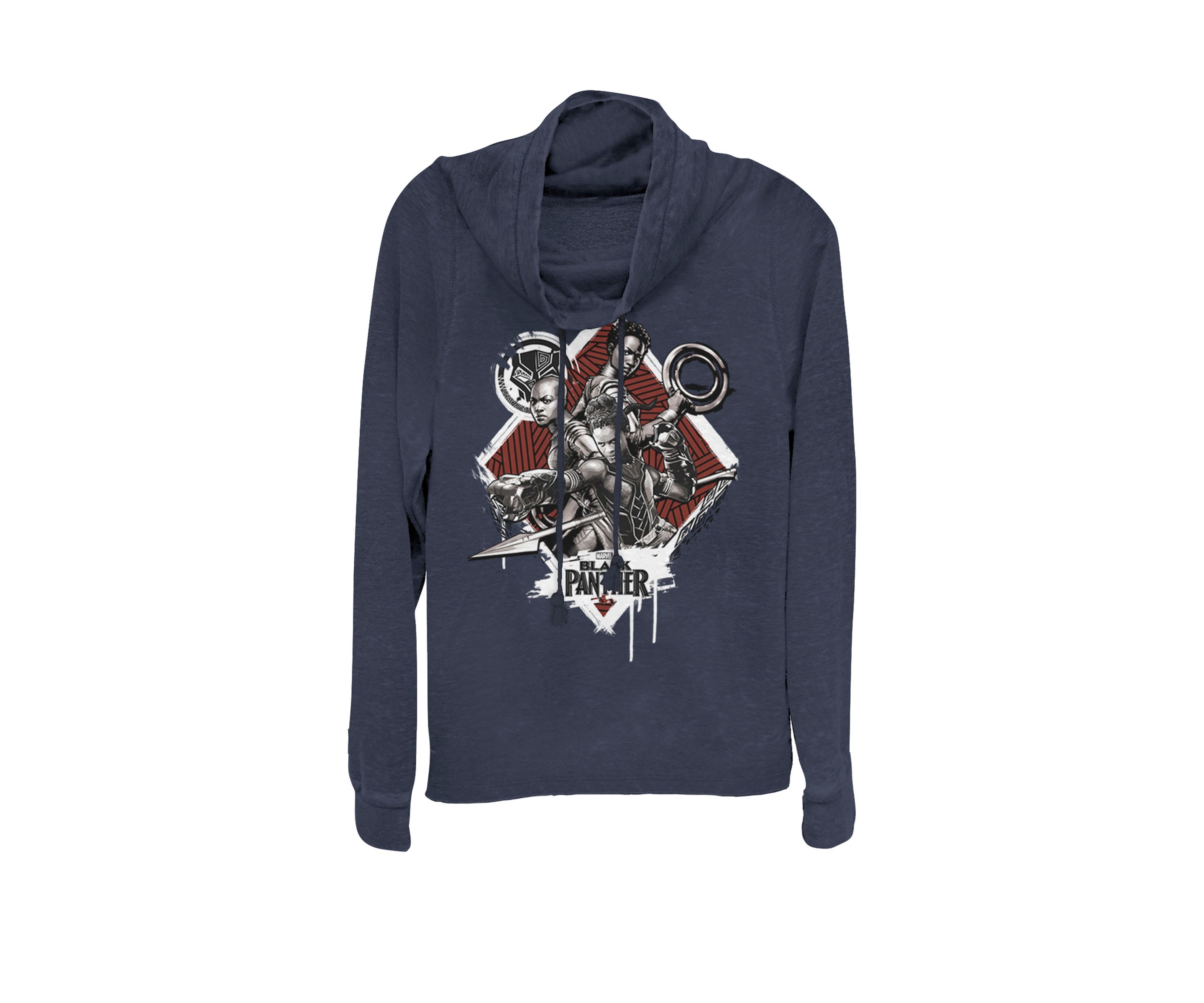 Black Panther Movie Warrior Trio Cowl Neck Pullover