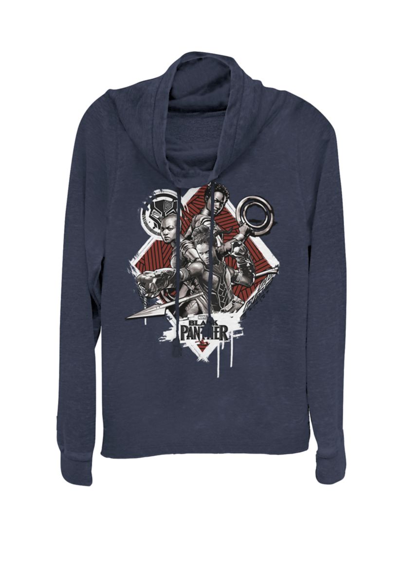 Black Panther Movie Warrior Trio Cowl Neck Pullover