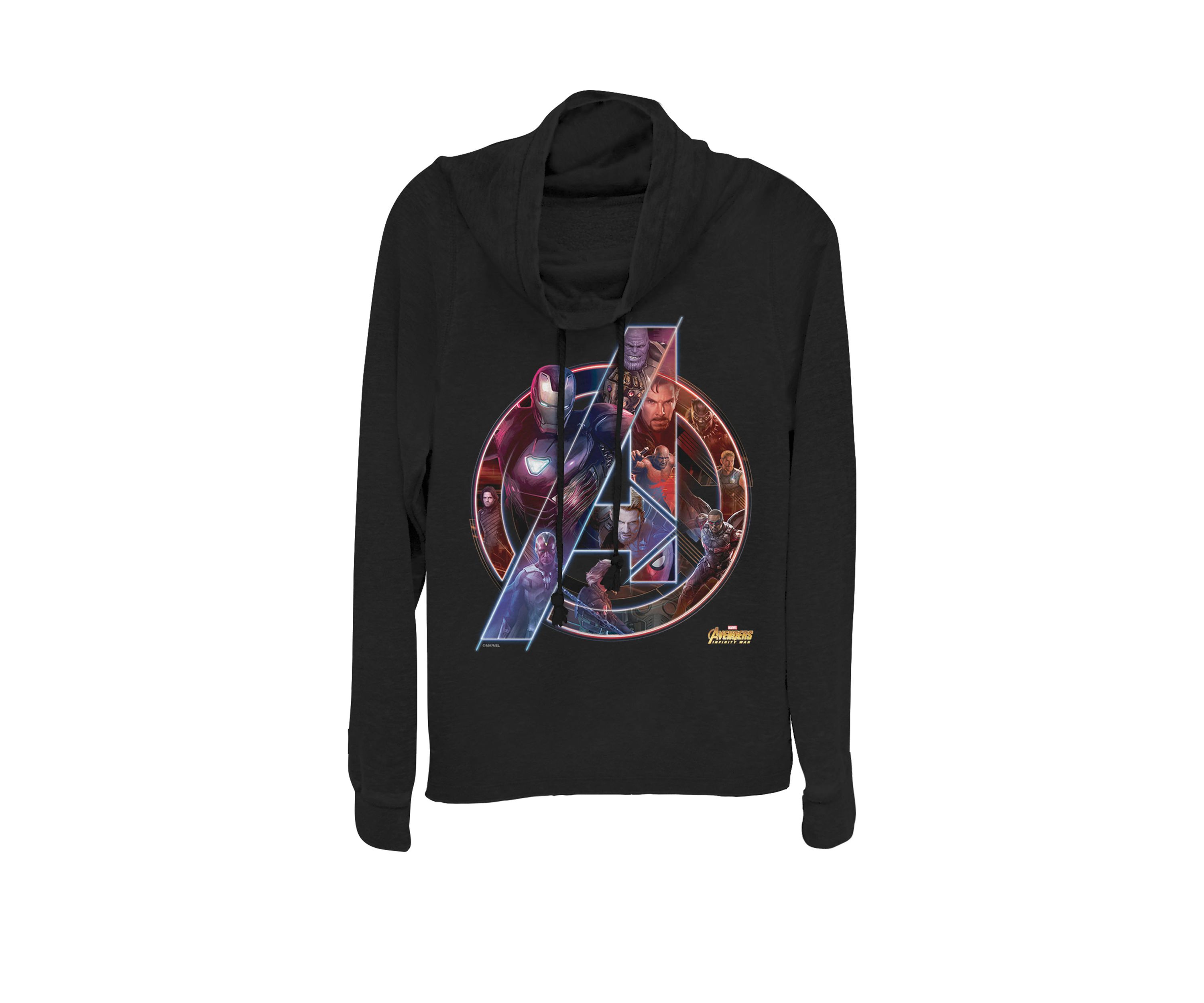 Avengers Infinity War Neon Team Cowl Neck Graphic Pullover