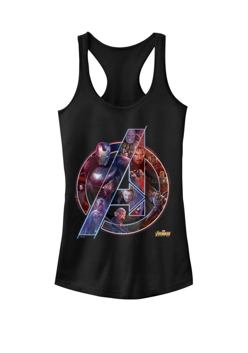 Avengers Infinity War Neon Team Racerback Tank