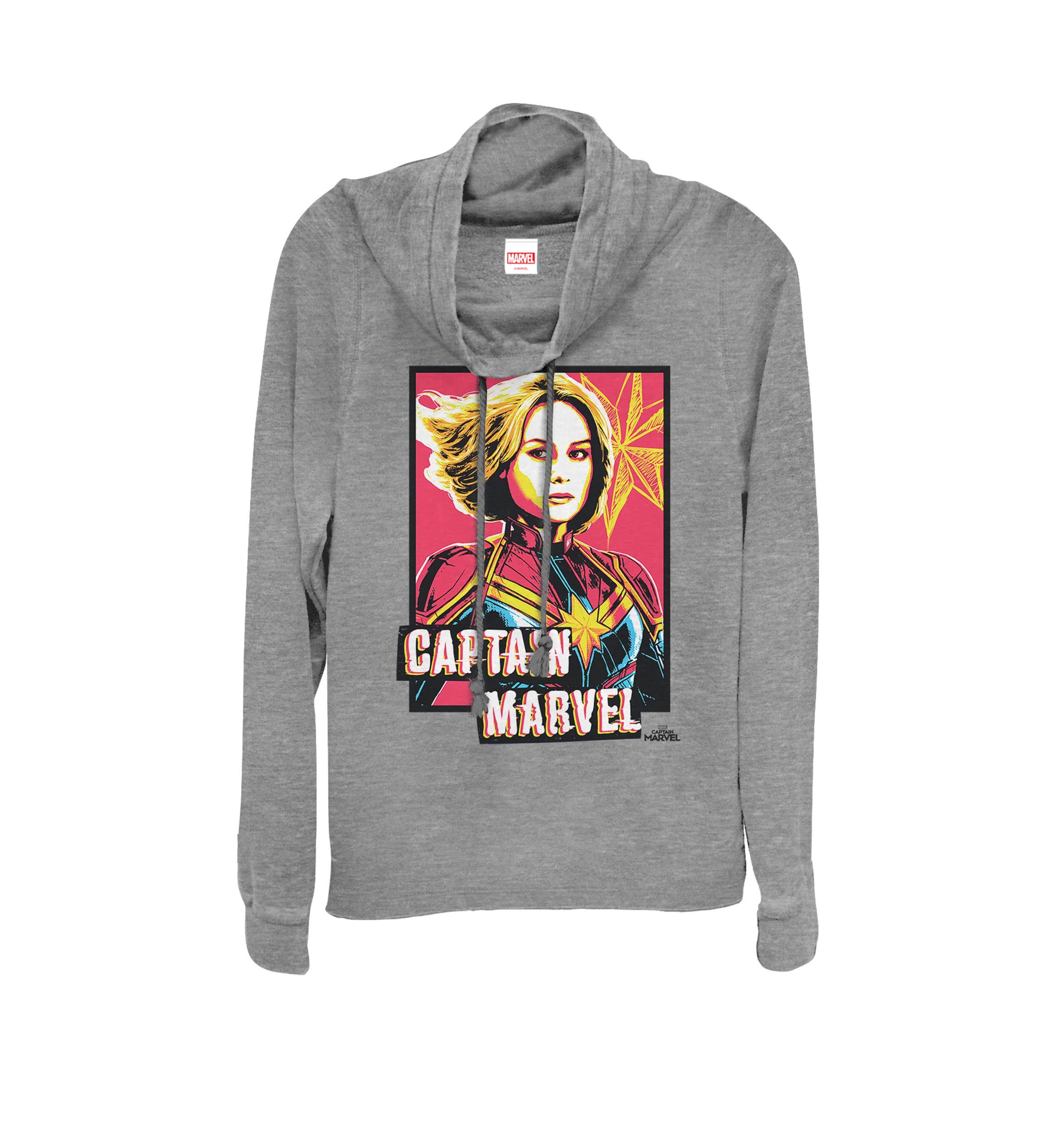 Captain Marvel™ Bright Poster Cowl Neck Graphic Pullover