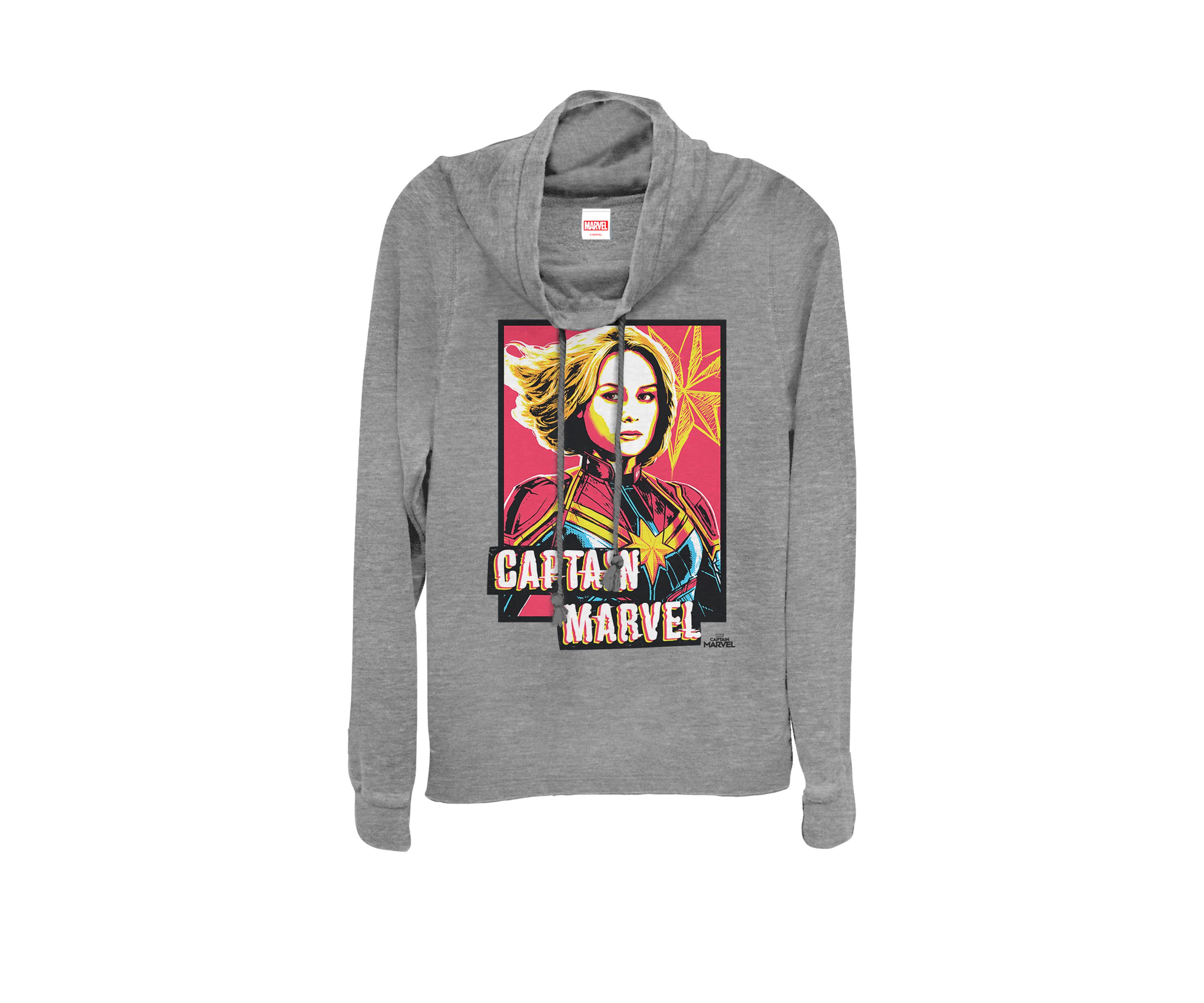 Captain Marvel™ Bright Poster Cowl Neck Graphic Pullover
