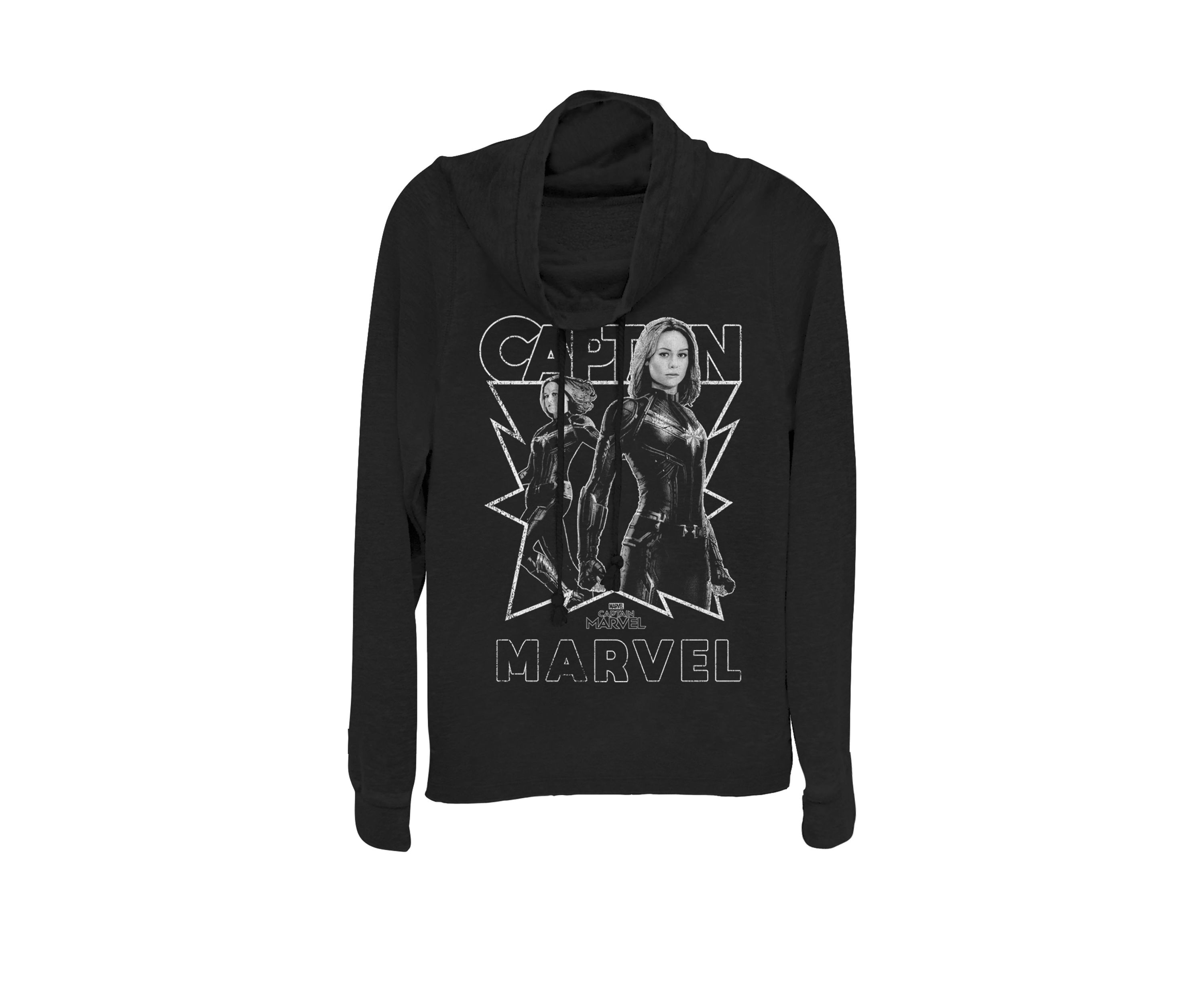 Captain Marvel™ Simple Star Portrait Cowl Neck Graphic Pullover
