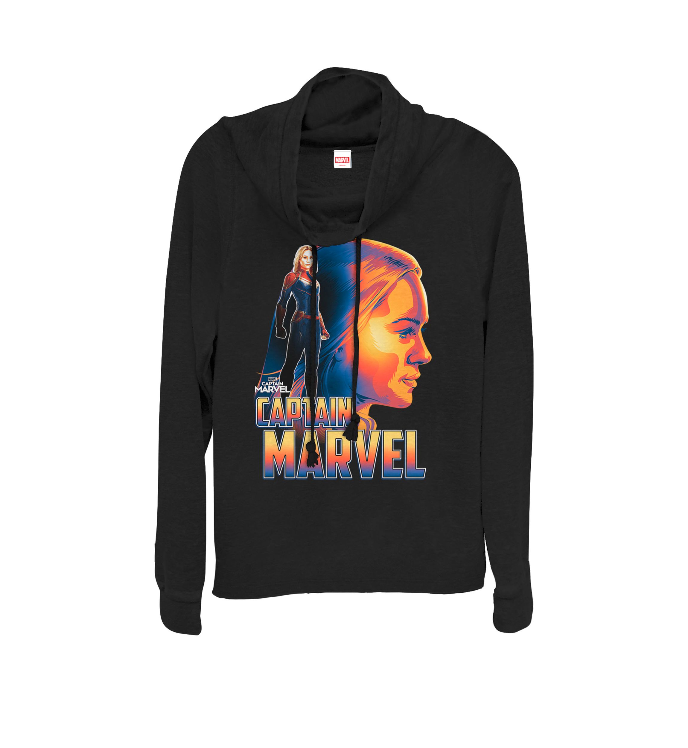 Captain Marvel™ Bold Sunset Portrait Cowl Neck Graphic Pullover