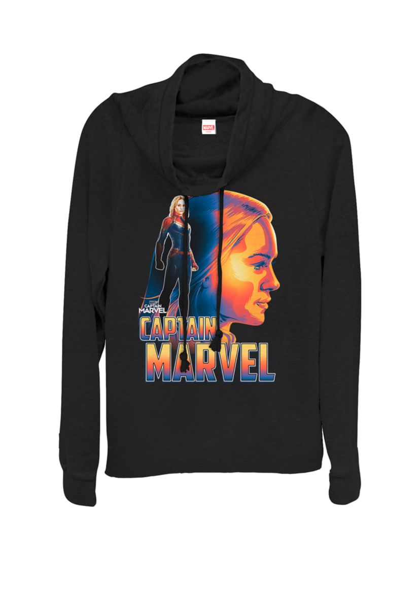 Captain Marvel™ Bold Sunset Portrait Cowl Neck Graphic Pullover