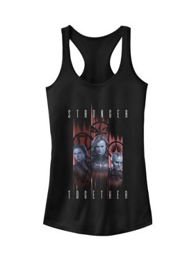 Marvel Women's Avengers Endgame Trio Group Shot Poster Graphic Racerback Tank Top, Black, XXL