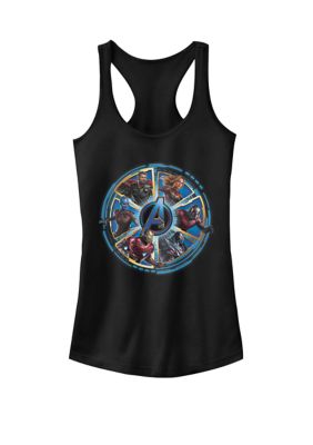 Marvel Women's Avengers Endgame Circle of Heroes Graphic Racerback Tank Top, Black, XXL