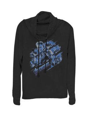 Marvel Women's Avengers Endgame Quantum Suits Ornate Group Shot Cowl Neck Graphic Pullover, Black, XSmall
