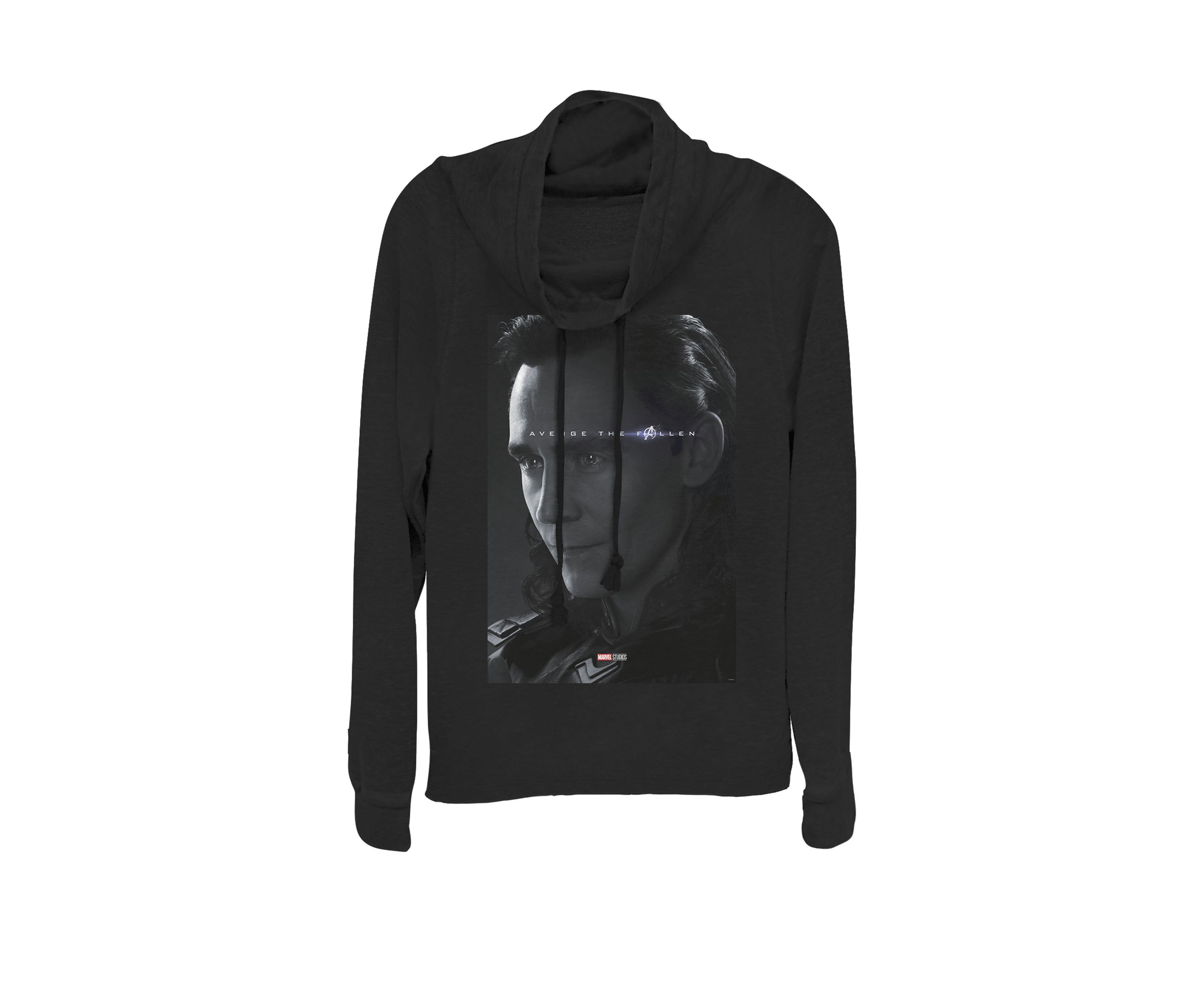 Avengers Endgame Loki Avenge The Fallen Poster Cowl Neck Graphic Pullover 