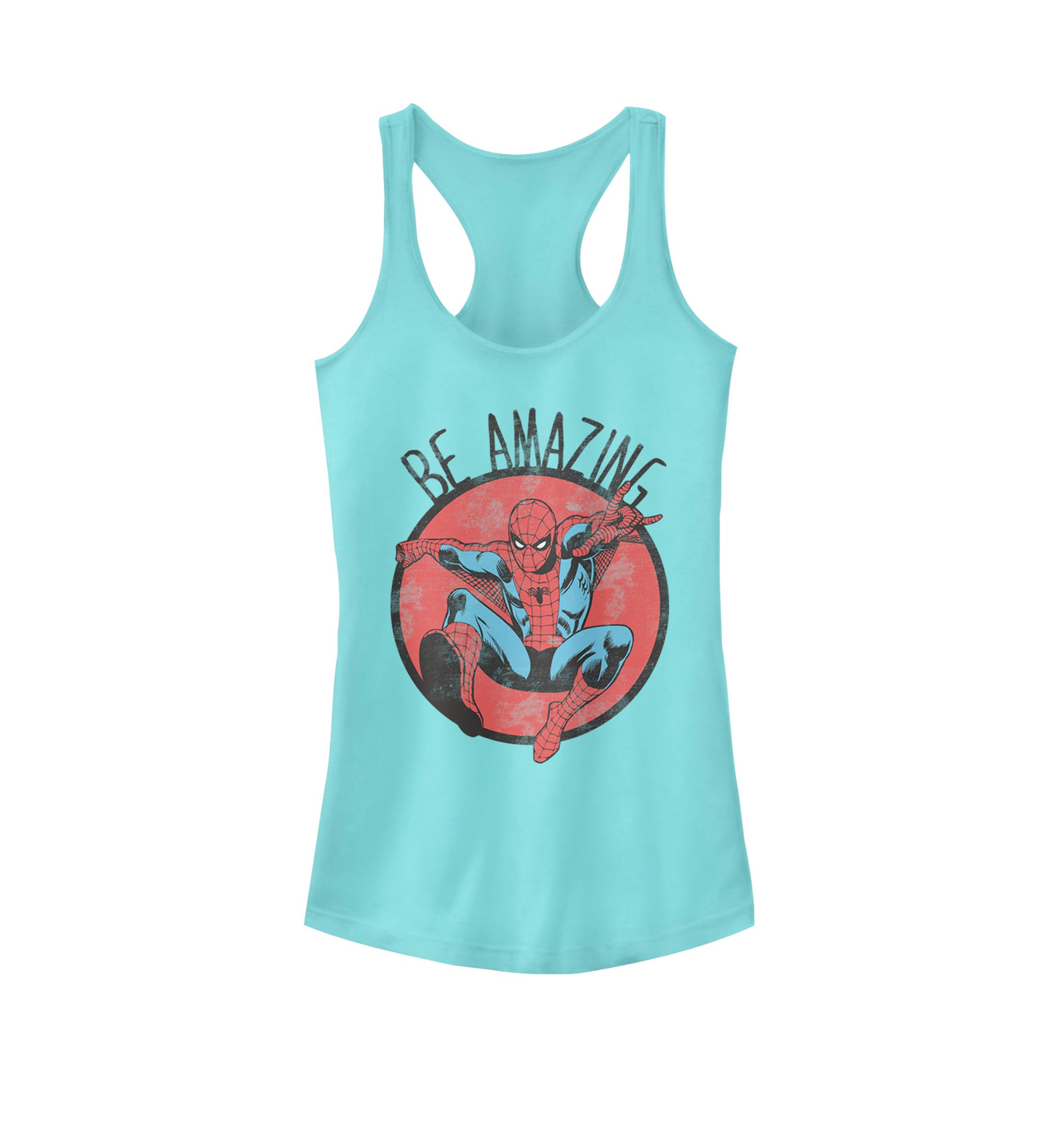 Spider-Man Be Amazing Distressed Graphic Racerback Tank