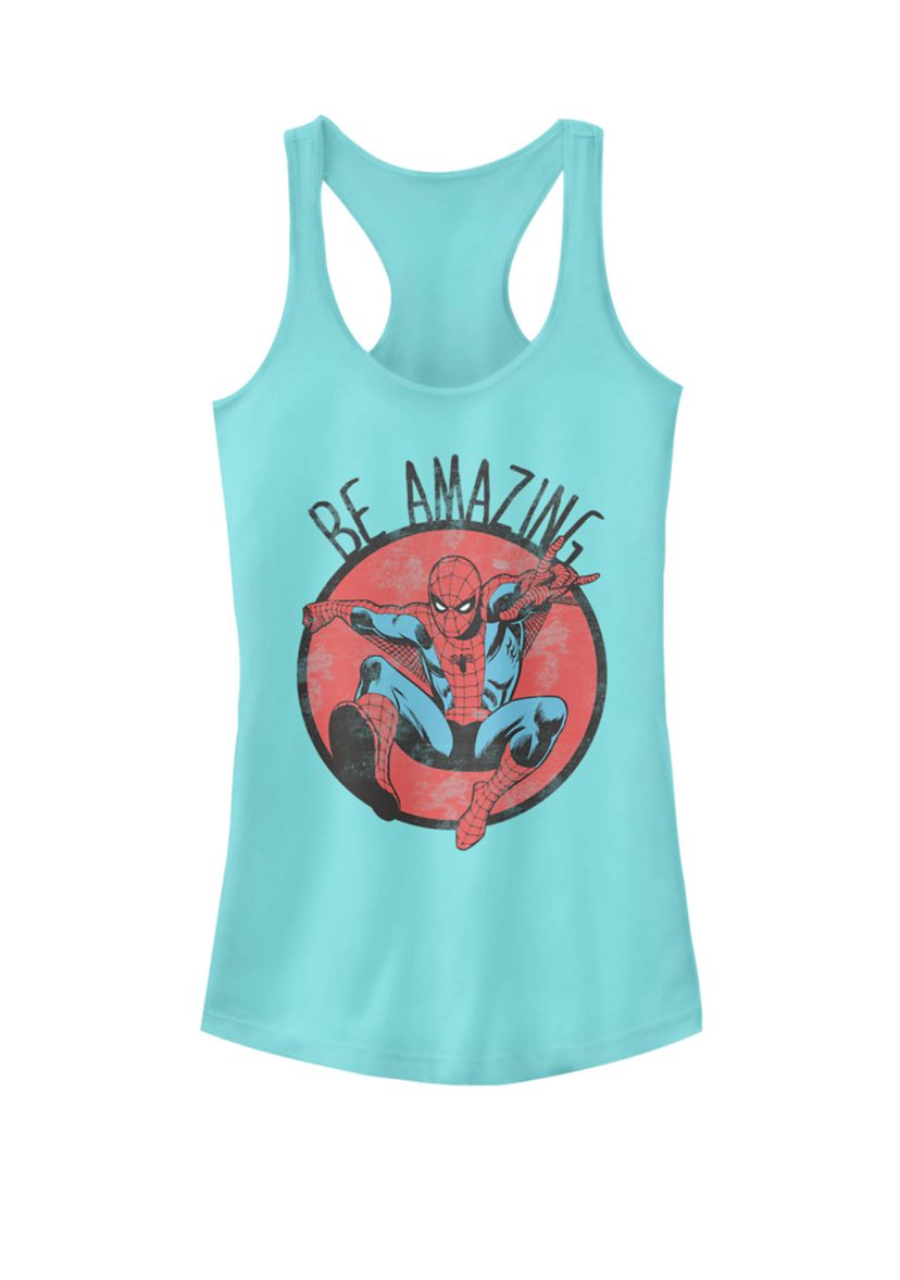 Spider-Man Be Amazing Distressed Graphic Racerback Tank