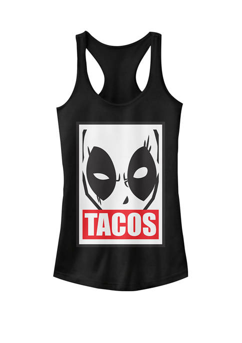 Deadpool Tacos Graphic Racerback Tank