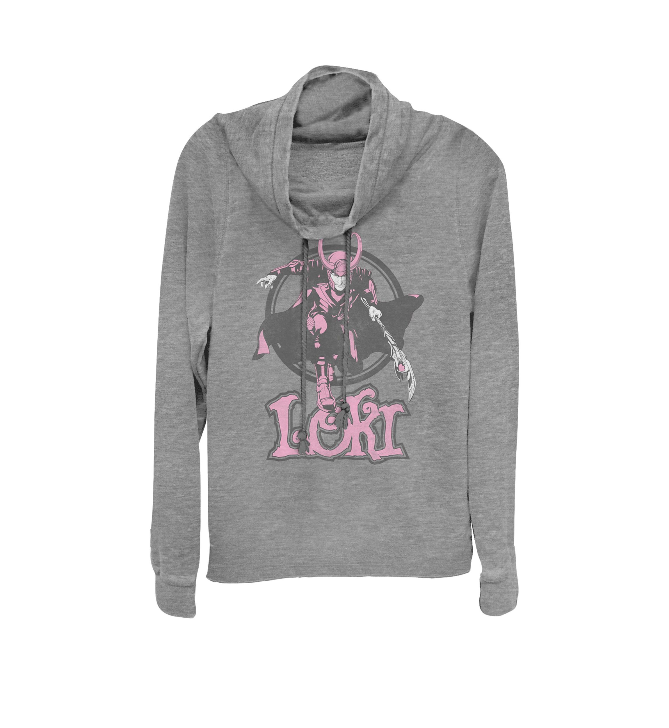 Loki Retro Pink Hue Stance Portrait Cowl Neck Graphic Pullover