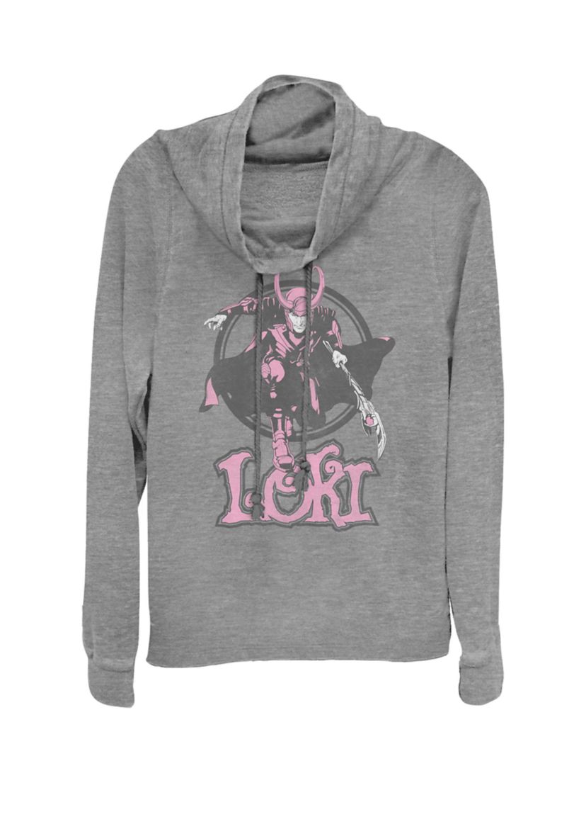 Loki Retro Pink Hue Stance Portrait Cowl Neck Graphic Pullover