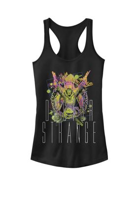 Marvel Women's Doctor Strange Put Your Arms Up Magic Neon Graphic Racerback Tank Top, Black, XXL