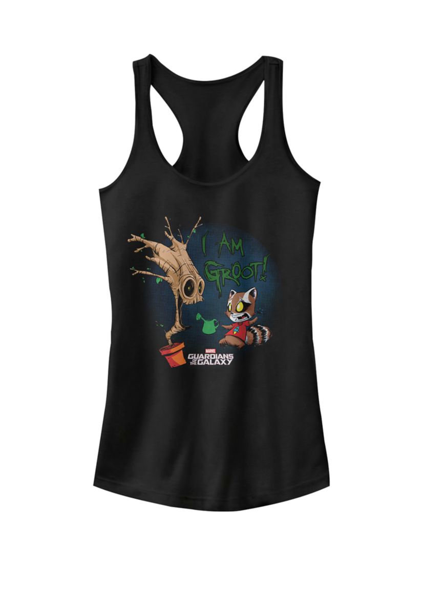 Groot Rocket Guardians of Galaxy Dinner Graphic Racerback Tank