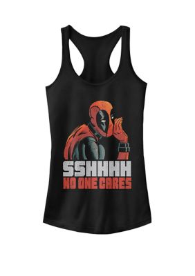 Marvel Women's Deadpool SSHHHH No One Cares Whisper Graphic Racerback Tank Top, Black, XXL