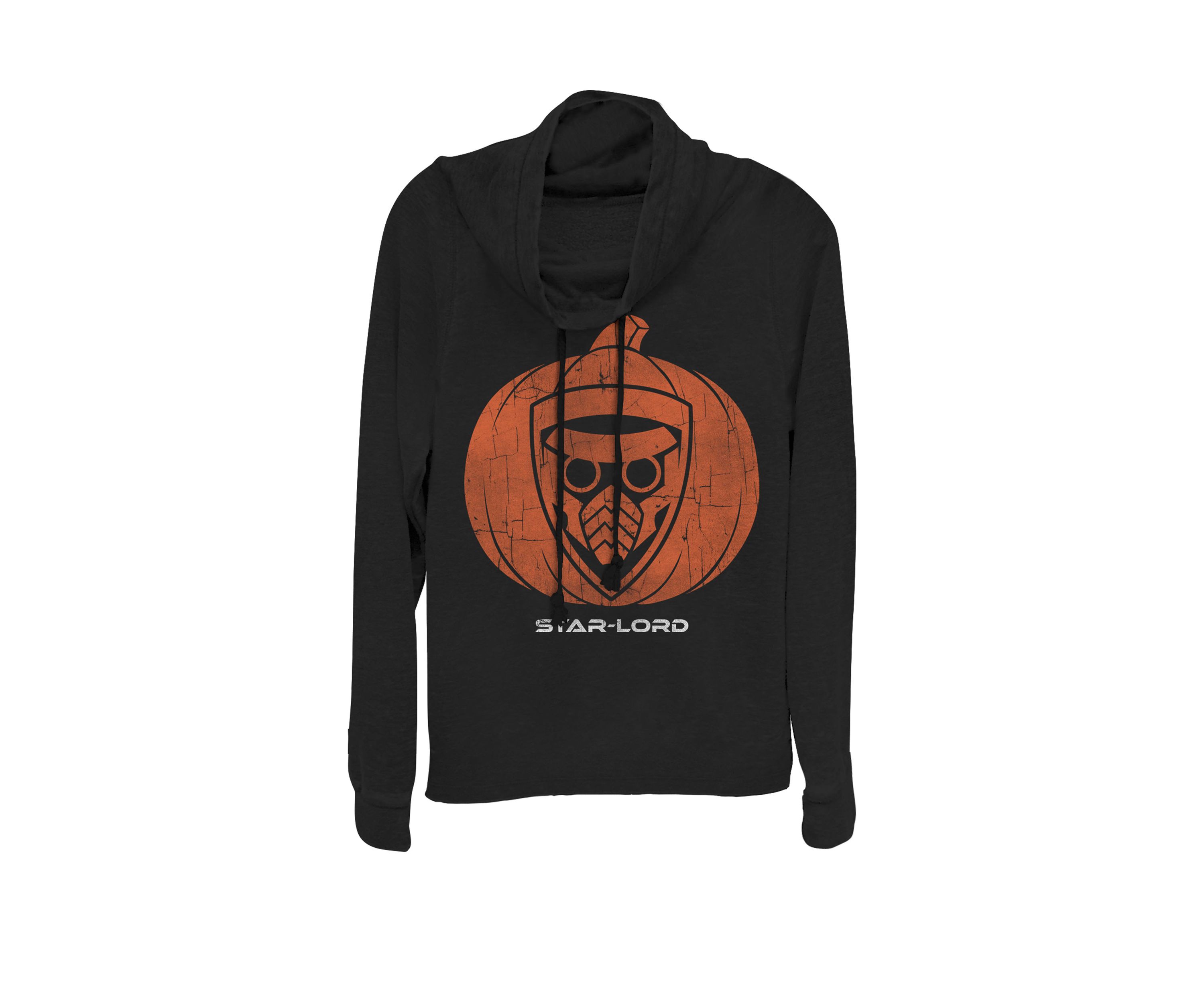 Guardians Star-Lord Pumpkin Halloween Cowl Neck Graphic Pullover