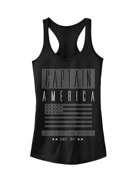 Marvel Women's Captain America Just A Kid From Brooklyn Graphic Racerback Tank Top, Black, XXL