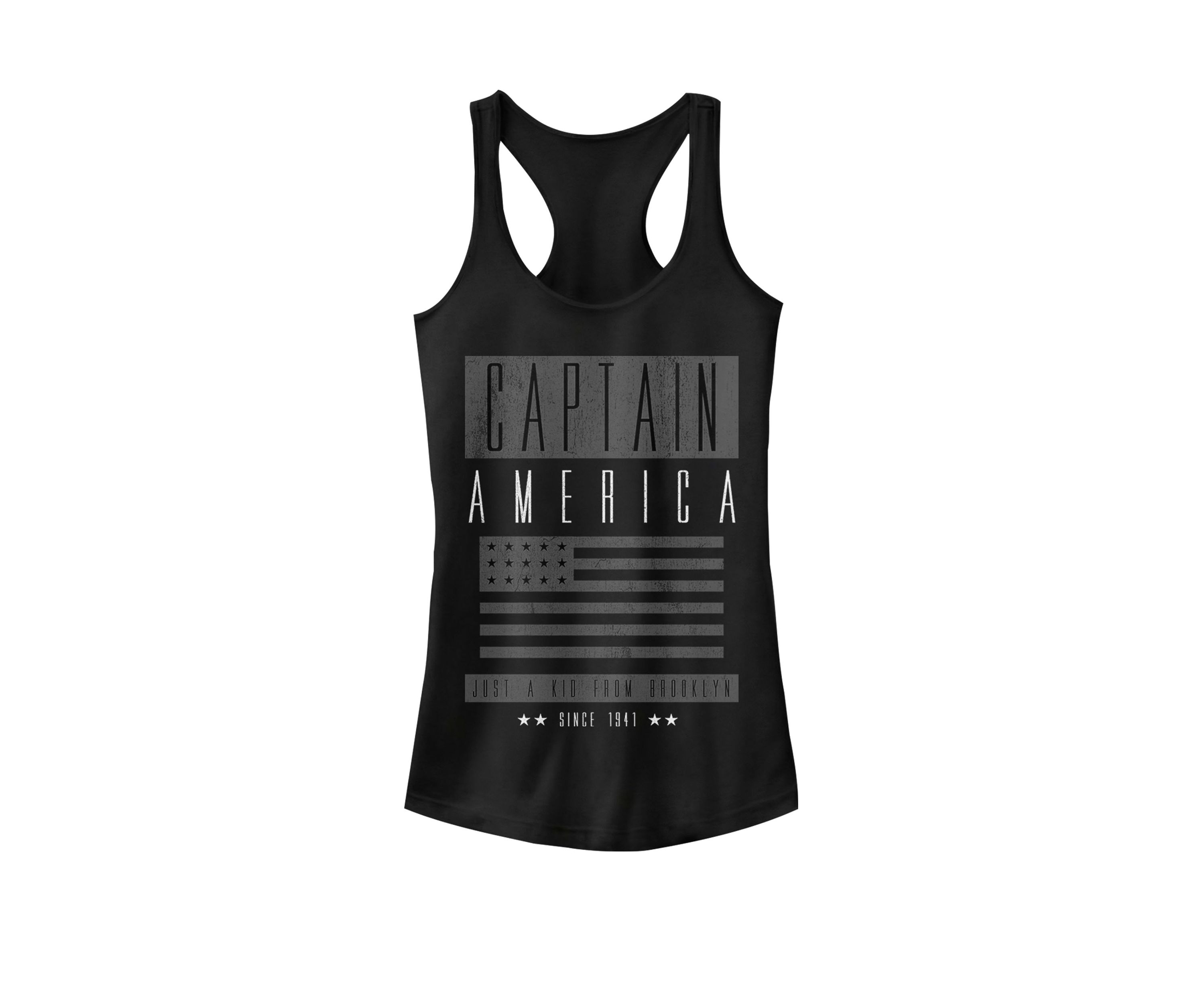 Captain America Just A Kid From Brooklyn Graphic Racerback Tank