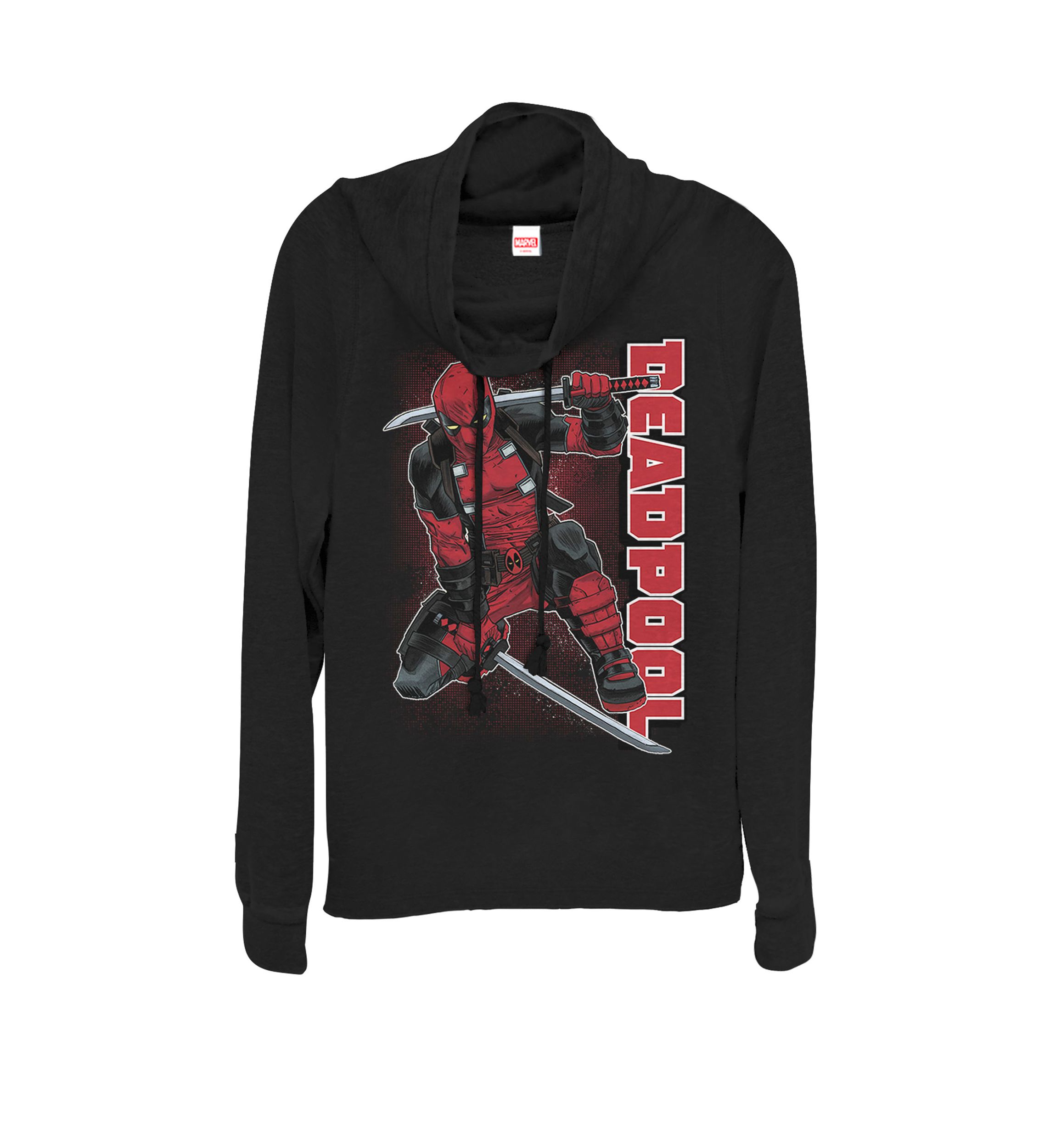 Deadpool Samuria Hero Stance Cowl Neck Graphic Pullover
