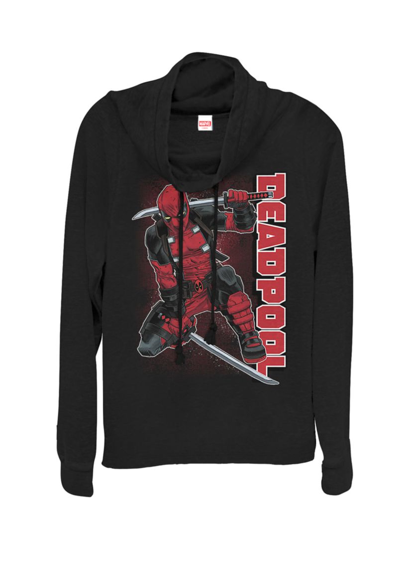 Deadpool Samuria Hero Stance Cowl Neck Graphic Pullover
