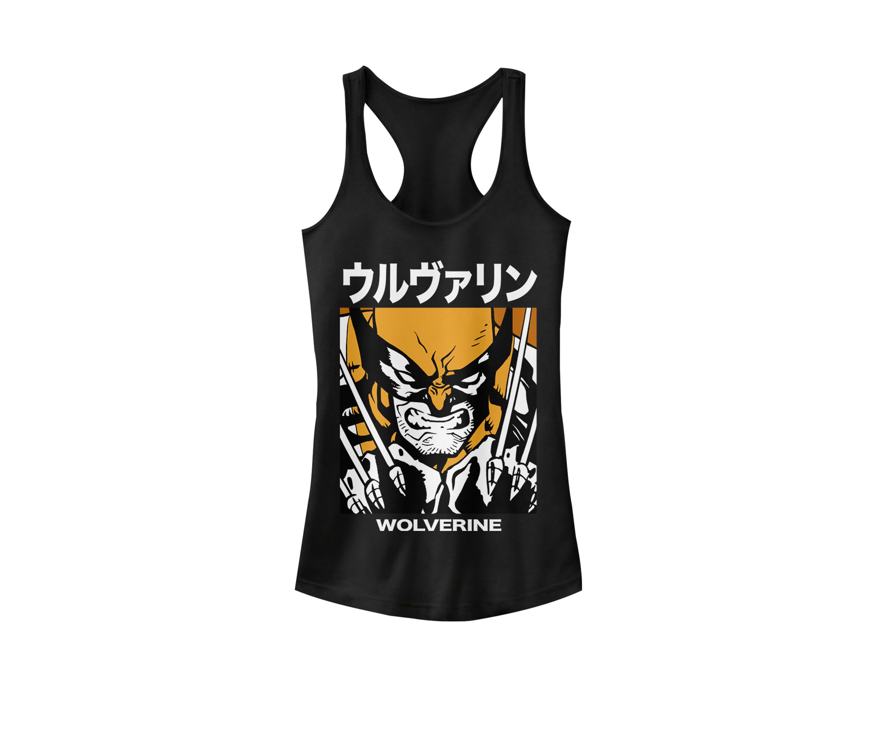 X-Men Wolverine Kanji Blades Pose Graphic Racerback Tank