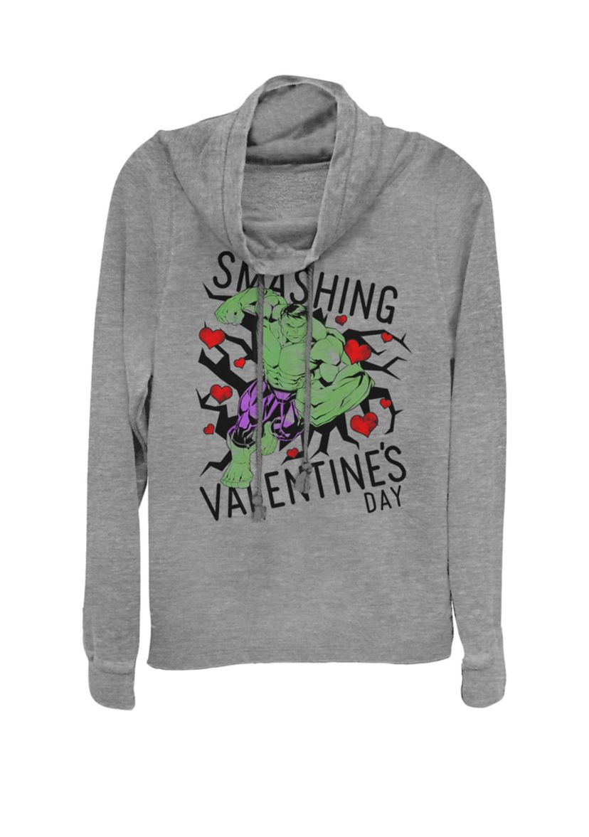 Hulk Have A Smashing Valentines Day Cowl Neck Graphic Pullover