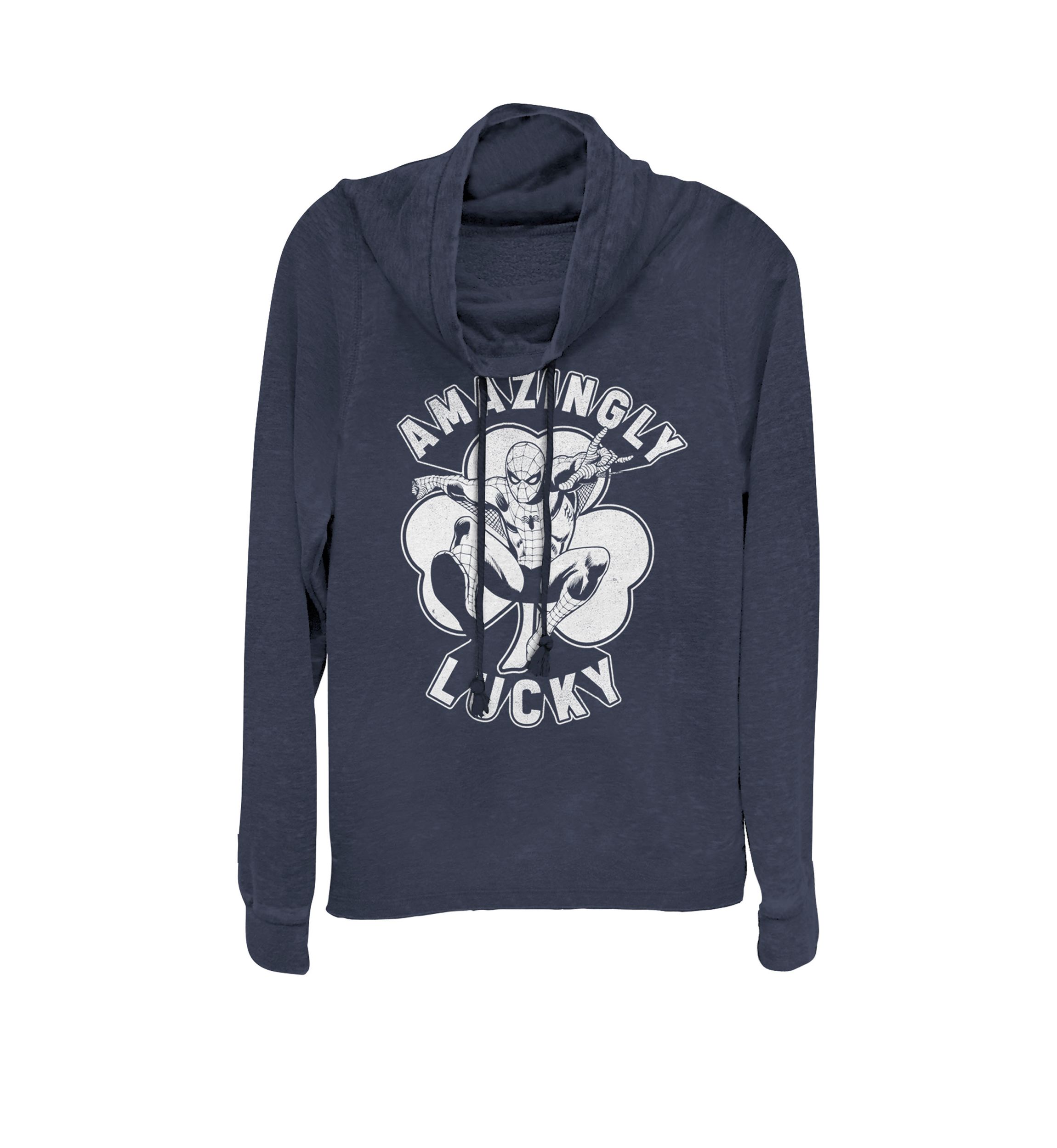 St. Patricks Day Amazingly Lucky Spider-Man Cowl Neck Graphic Pullover