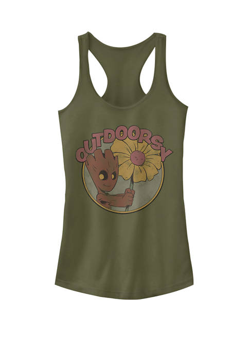 Guardians Of The Galaxy Outdoorsy Groot Racerback Graphic Tank