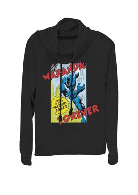Marvel Women's Black Panther Vintage Comic Poster Cowl Neck Graphic Pullover, XSmall