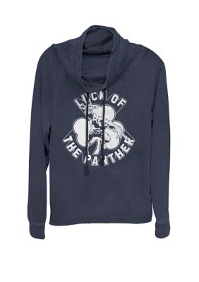 Marvel Women's St. Patrick's Day Black Panther Lucky Panther Cowl Neck Graphic Pullover
