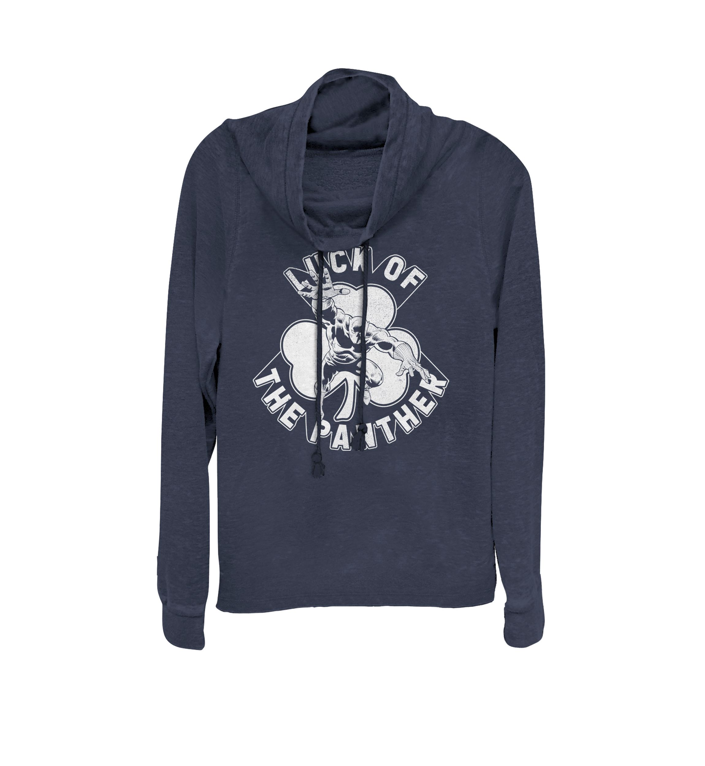 St. Patricks Day Black Panther Lucky Panther Cowl Neck Graphic Pullover