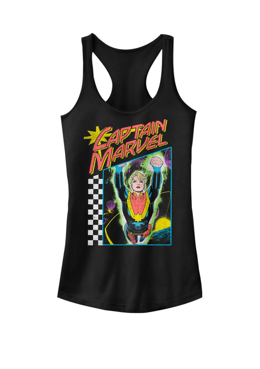 Captain Marvel™ Vintage 90s Style Space Poster Graphic Racerback Tank