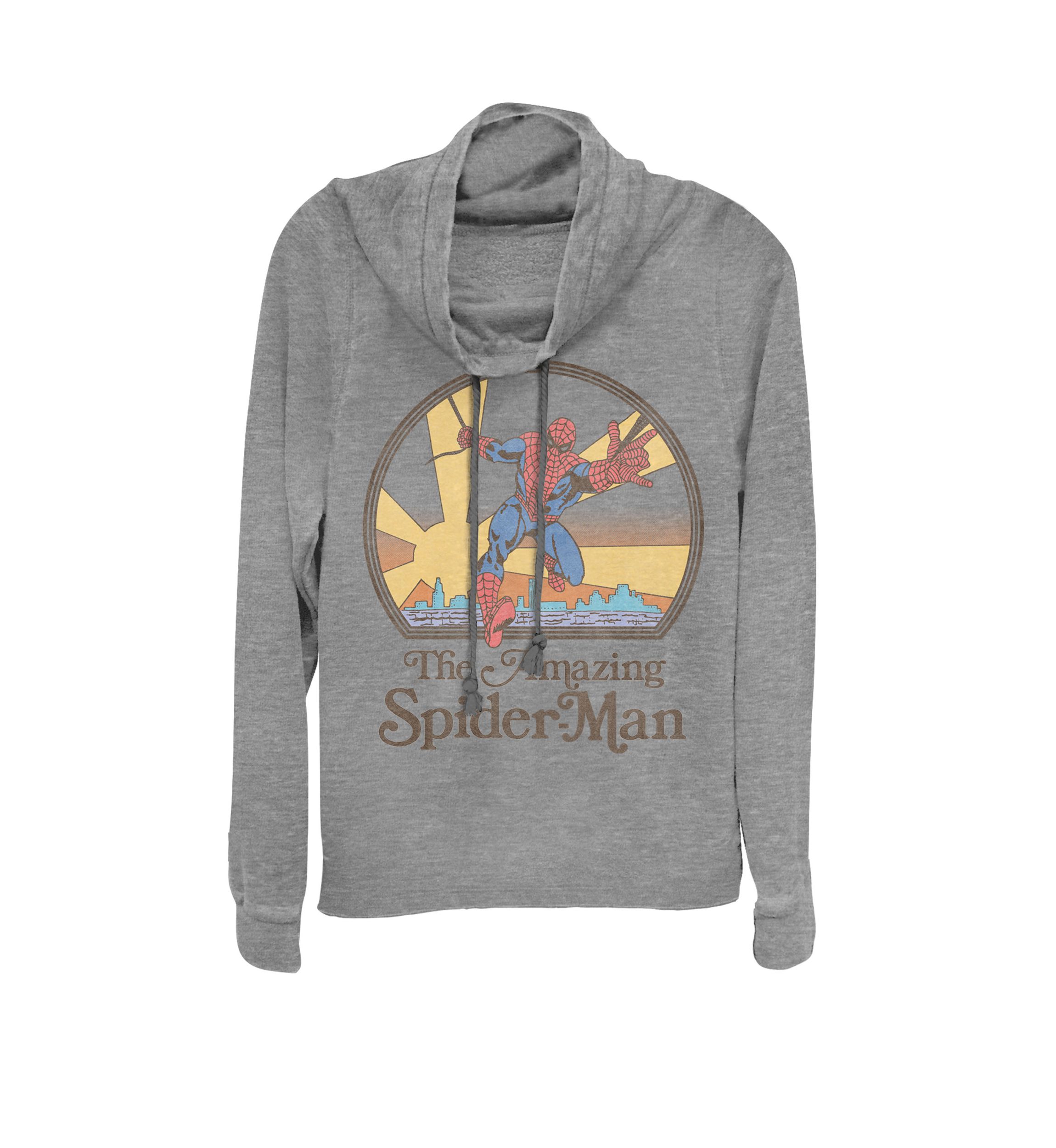 Spider-Man Vintage 70s Cowl Neck Graphic Pullover