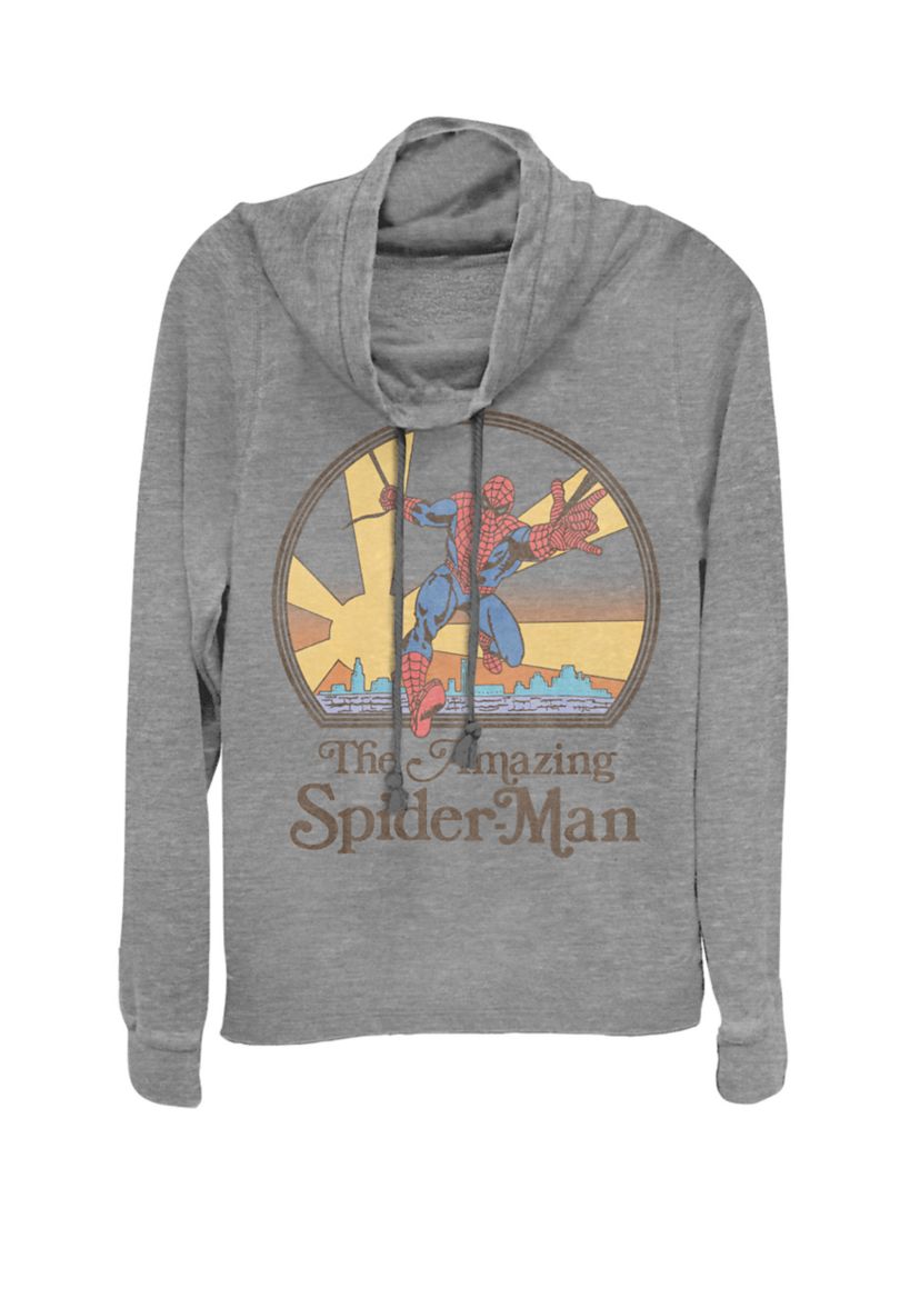 Spider-Man Vintage 70s Cowl Neck Graphic Pullover