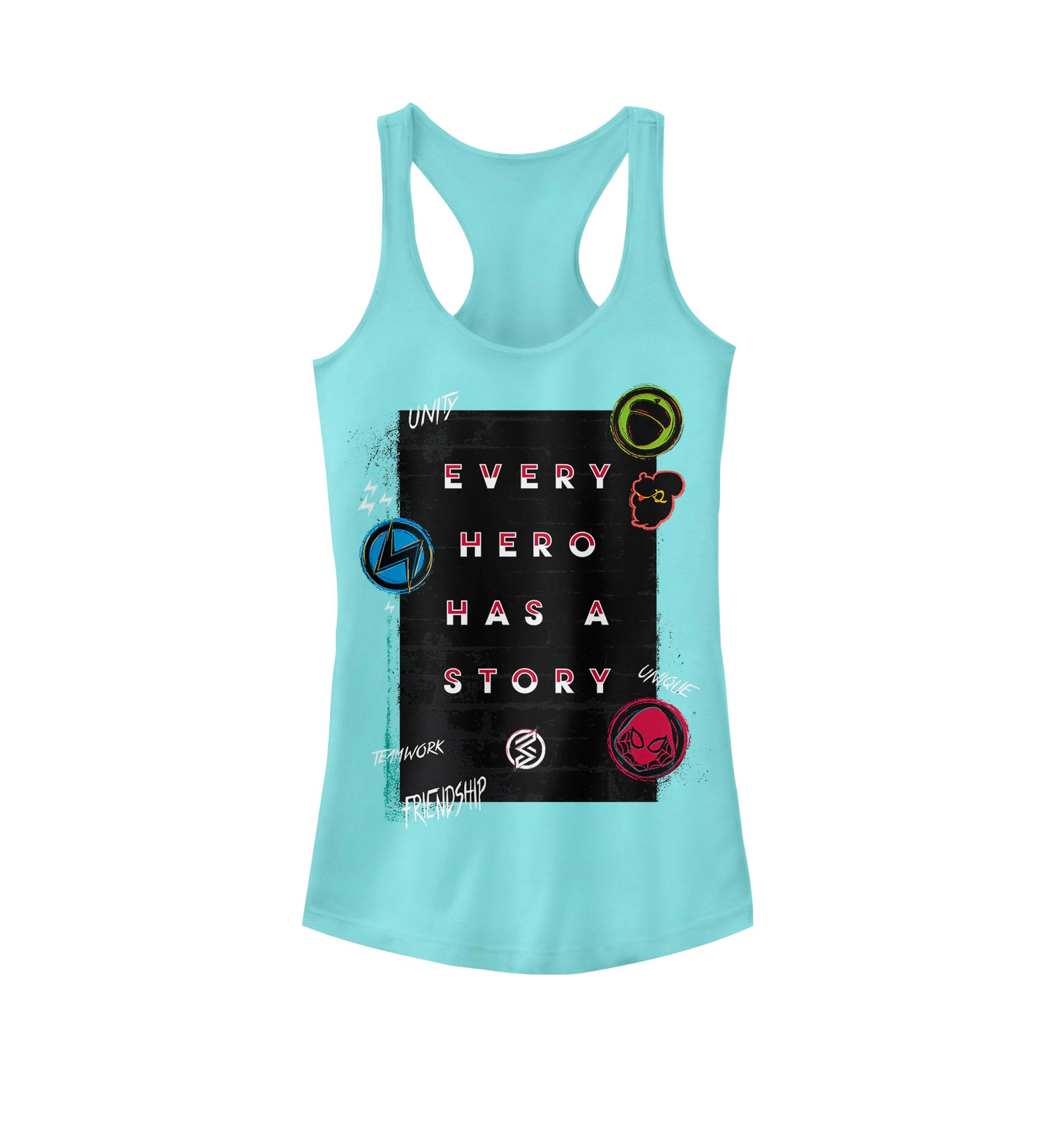 Every Hero Has A Story Graffiti Wall Graphic Racerback Tank
