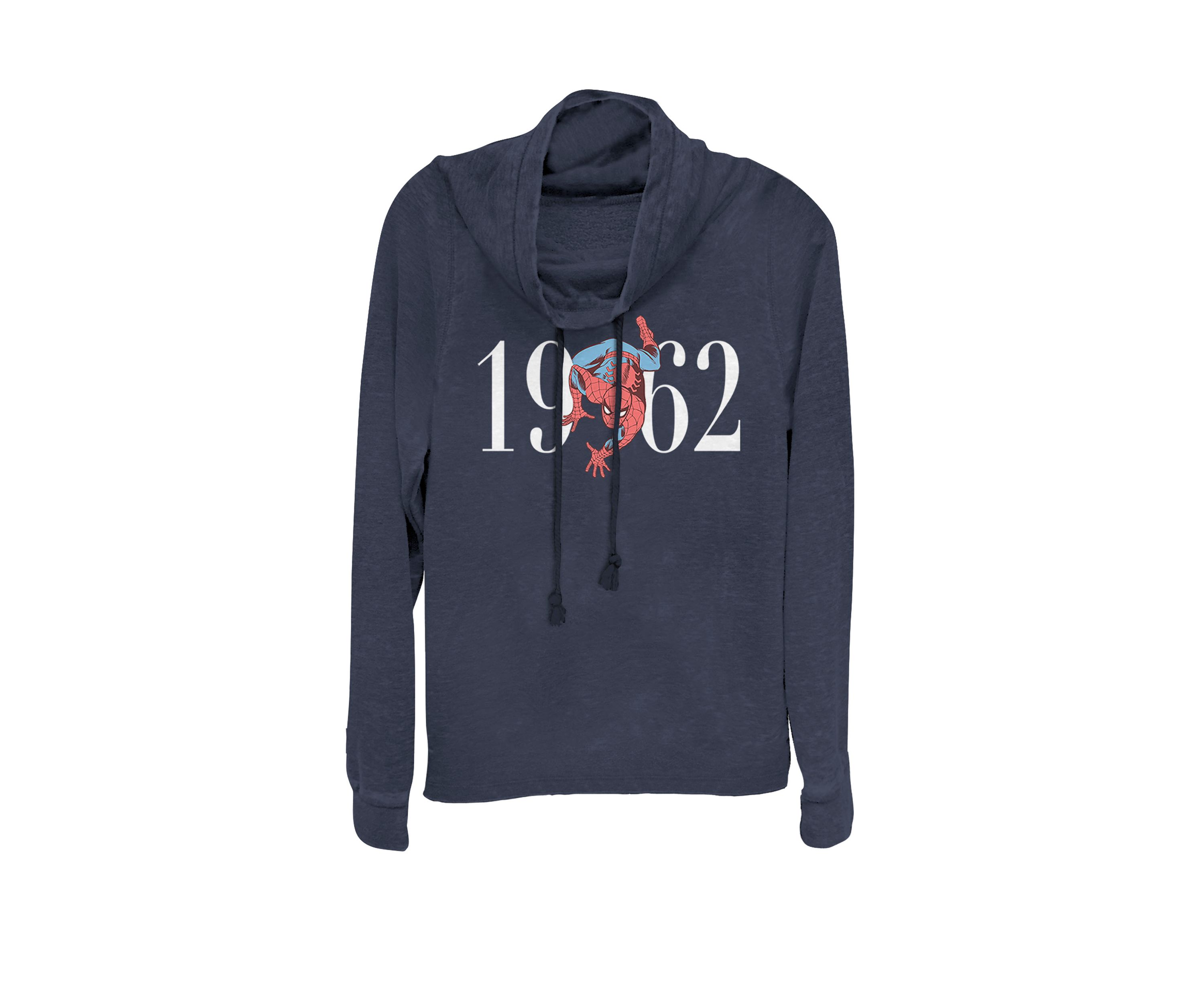 Retro 1962 Spider-Man Crawling Cowl Neck Graphic Pullover