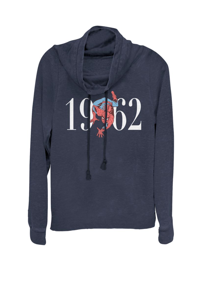 Retro 1962 Spider-Man Crawling Cowl Neck Graphic Pullover