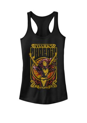 Marvel Women's Comics Dark Phoenix Retro Portrait Graphic Racerback Tank Top, Black, XXL
