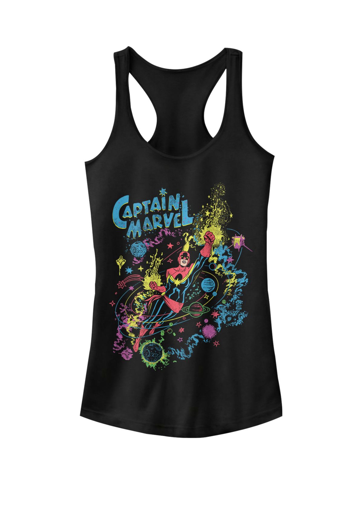 Captain Marvel™ Vintage Sketched Galaxy Flight Poster Graphic Racerback Tank