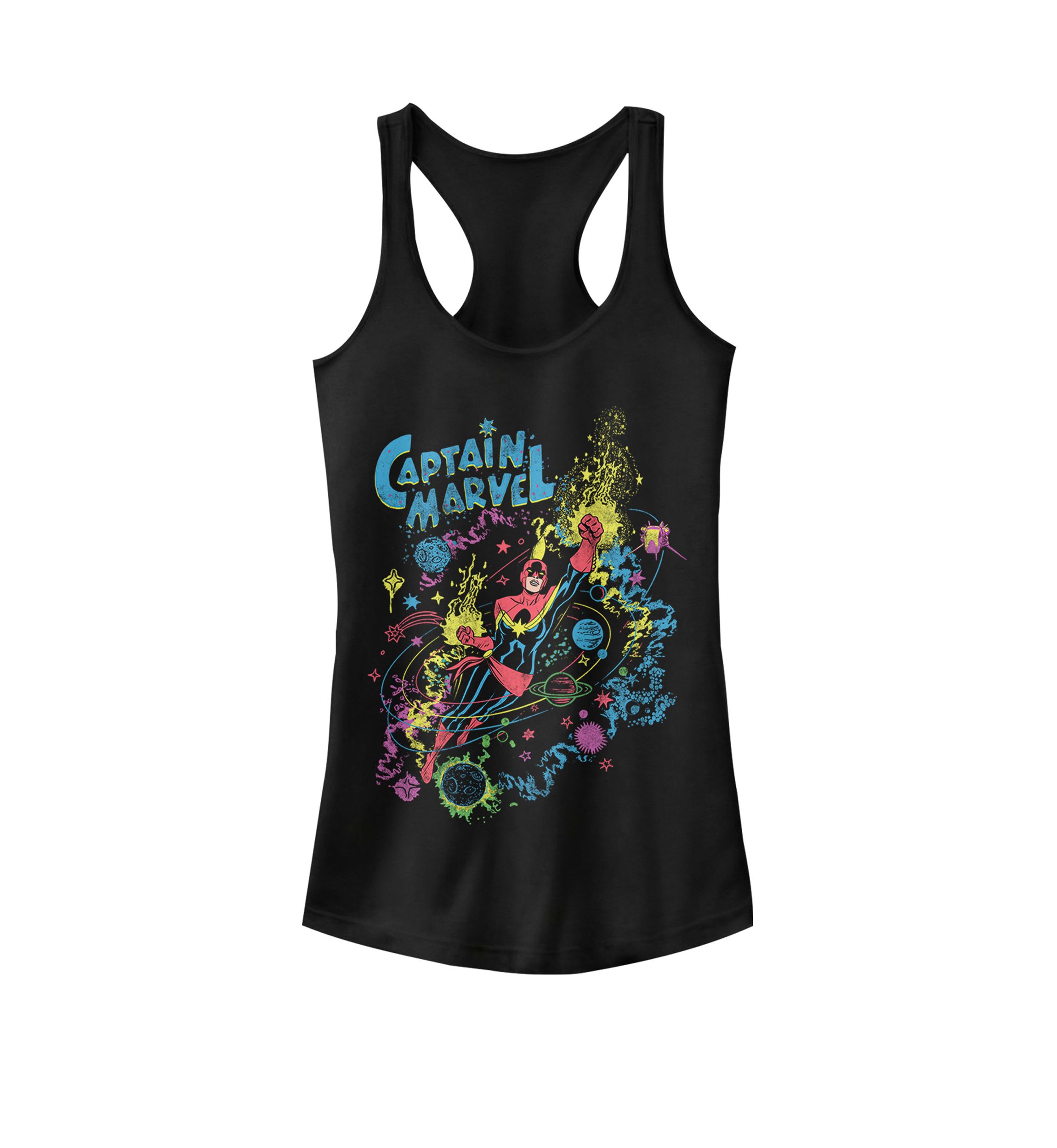 Captain Marvel™ Vintage Sketched Galaxy Flight Poster Graphic Racerback Tank